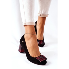 Pompă de damă Maciejka Suede Black 3356A-20 / 00-1 negru 2