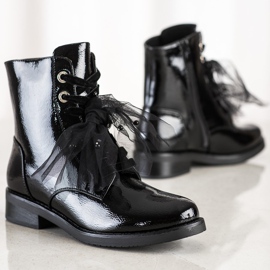 S. BARSKI Cizme din piele ecologică lăcuită S.BARSKI negru 1