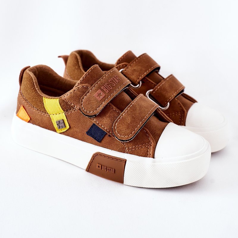 Adidași pentru copii cu velcro Big Star II374017 Camel maro maro 2