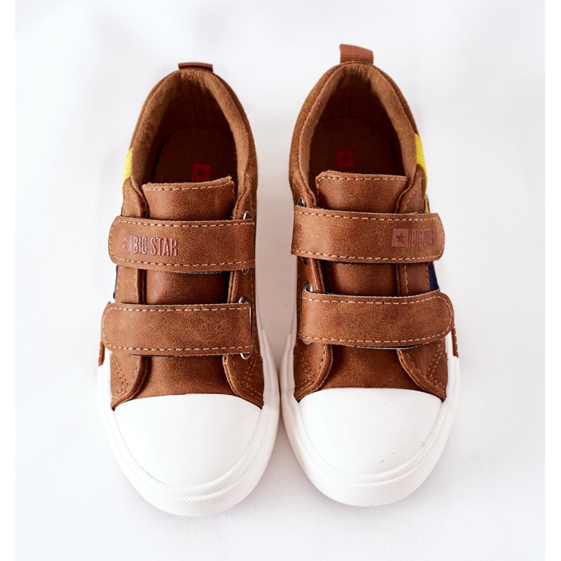 Adidași pentru copii cu velcro Big Star II374017 Camel maro maro 1