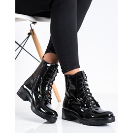 S. BARSKI Muncitori din piele ecologică lăcuită S.BARSKI negru 2