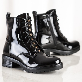 S. BARSKI Muncitori din piele ecologică lăcuită S.BARSKI negru 1