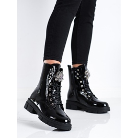 S. BARSKI Muncitori cu un ornament de cristal de S.BARSKI negru 1