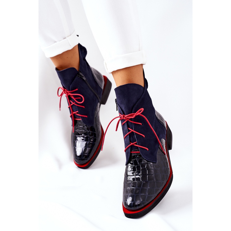 Alberto Violli Ghete din piele model Aligator albastru maro Bruselle roșu albastru marin 2