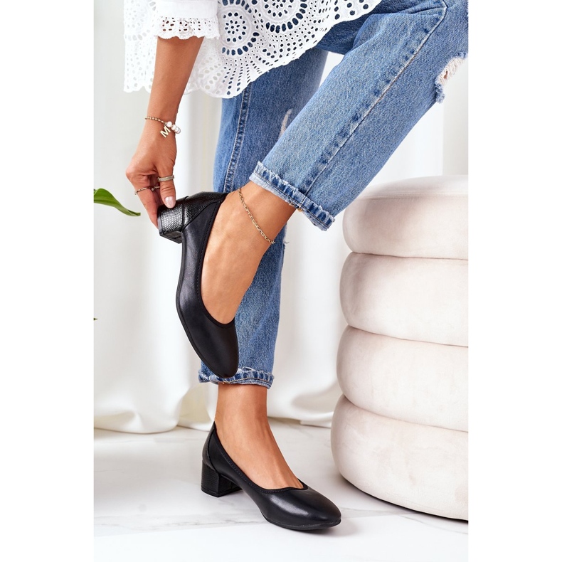 S.Barski Pompe din piele S. Barski 20-L1 Negru 2