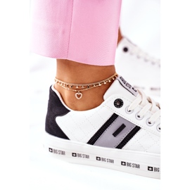 Adidași din piele pe Big Star II274071 Platforma albă 1