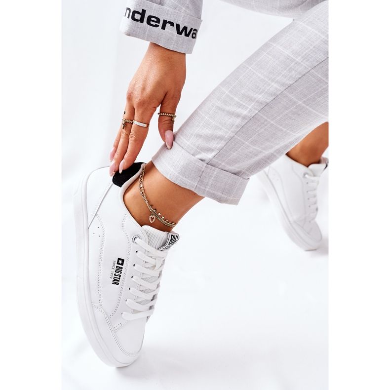 Adidași din piele pentru femei Memory Foam Big Star II274319 Alb 1