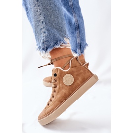 Adidași cu piele izolată Big Star II274149 Camel maro 2