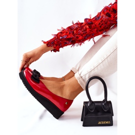 Balerini din piele pe platformă Maciejka 05062-08 Roșu negru roşu 1