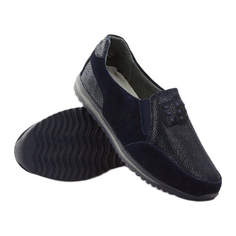 Slip-on sport pentru femei DK din piele bleumarin albastru marin 3 Slip-on sport pentru femei DK din piele bleumarin albastru marin 3