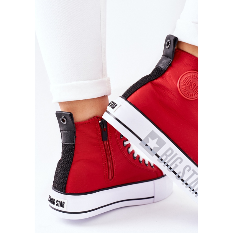 Adidași înalți pe Big Star II274018 Platforma roșie roșu 1