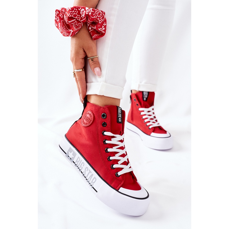 Adidași înalți pe Big Star II274018 Platforma roșie roșu 2