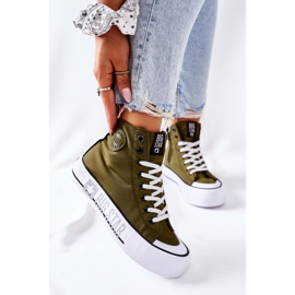 Big Star Adidași înalți pe marea stea II274017 platformă kaki verde 2