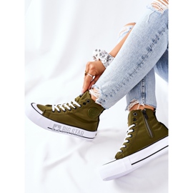 Big Star Adidași înalți pe marea stea II274017 platformă kaki verde 1