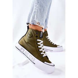 Big Star Adidași înalți pe marea stea II274017 platformă kaki verde 3