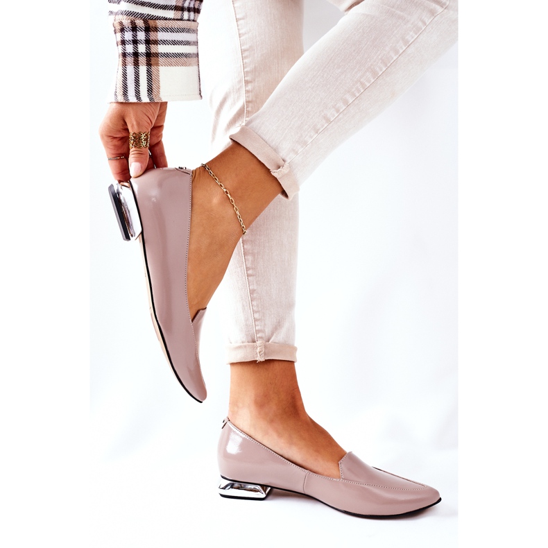 Mocasini pe toc argintiu Laura Messi 2013 Cappuccino multicolor 2 Mocasini pe toc argintiu Laura Messi 2013 Cappuccino multicolor 2