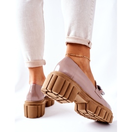 Mocasini pentru damă din piele Cappuccino Laura Messi 2339 bej 1