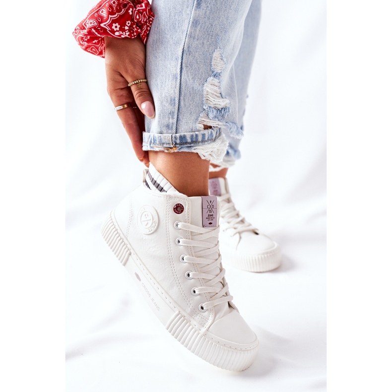 Adidași pentru femei Cross Jeans High White II2R4022 alb 2 Adidași pentru femei Cross Jeans High White II2R4022 alb 2