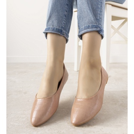 Balerini roz în modelul pielii de crocodil Camilia 1