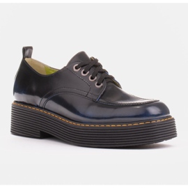 Marco Shoes Mocasini Chiara din piele periată negru albastru 1