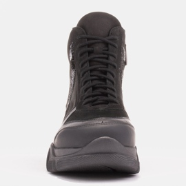 Marco Shoes Ghete Sporty Mil cu lac decorativ negru 1