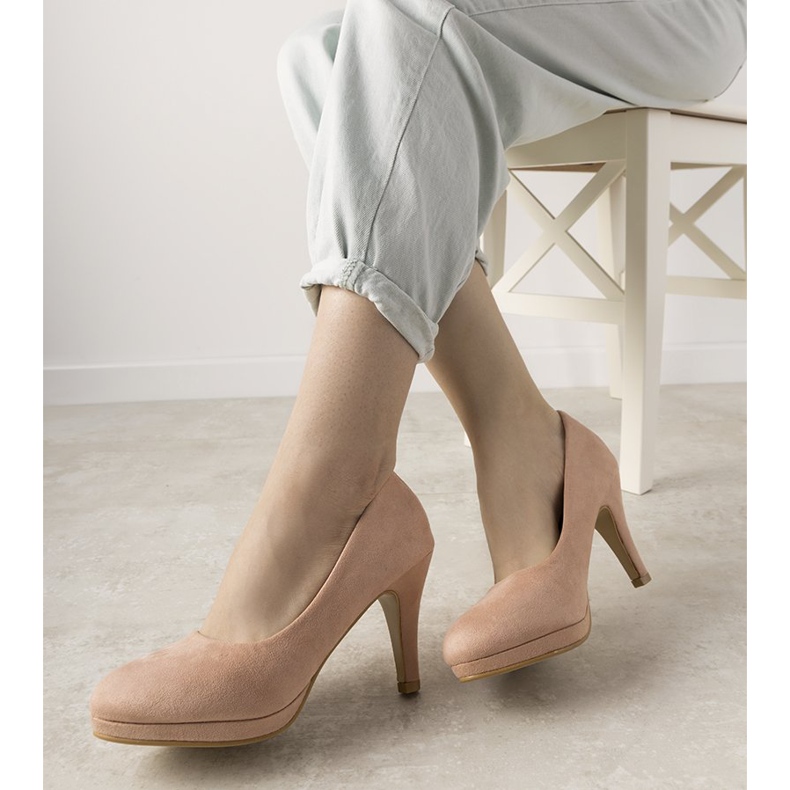 Pompele roz pe toc stiletto Marino 1