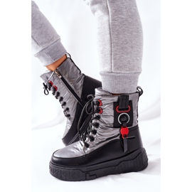 PB1 Trappers de cascia argintie pentru femei negru gri 4