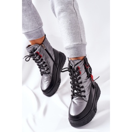 PB1 Trappers de cascia argintie pentru femei negru gri 2