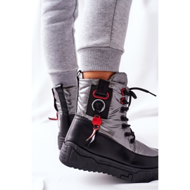PB1 Trappers de cascia argintie pentru femei negru gri 6