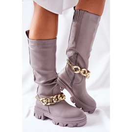 PB1 Cizme Înalte Cecina Grey gri 1