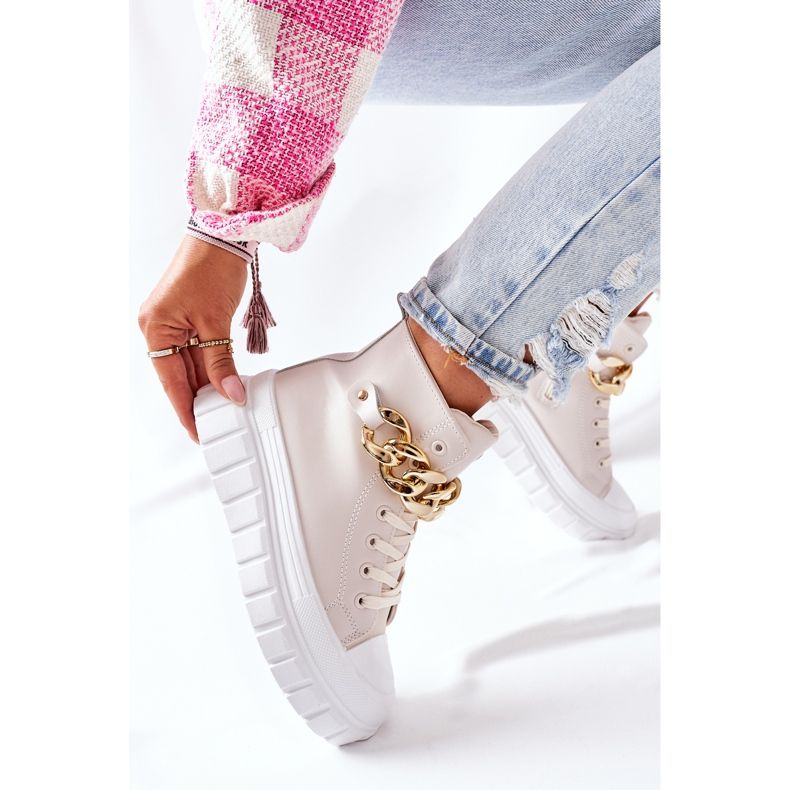 PB1 Adidași înalți pe platforma bej La Rocca 2