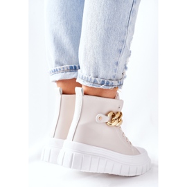 PB1 Adidași înalți pe platforma bej La Rocca 5