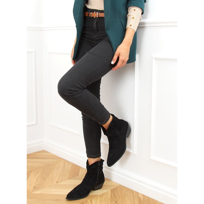 Ghete cowboy negre pentru femei 99-65 Negre negru 1