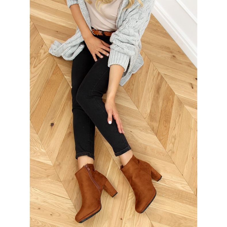 Camel F049 Cizme cu toc înalt Camel maro 2