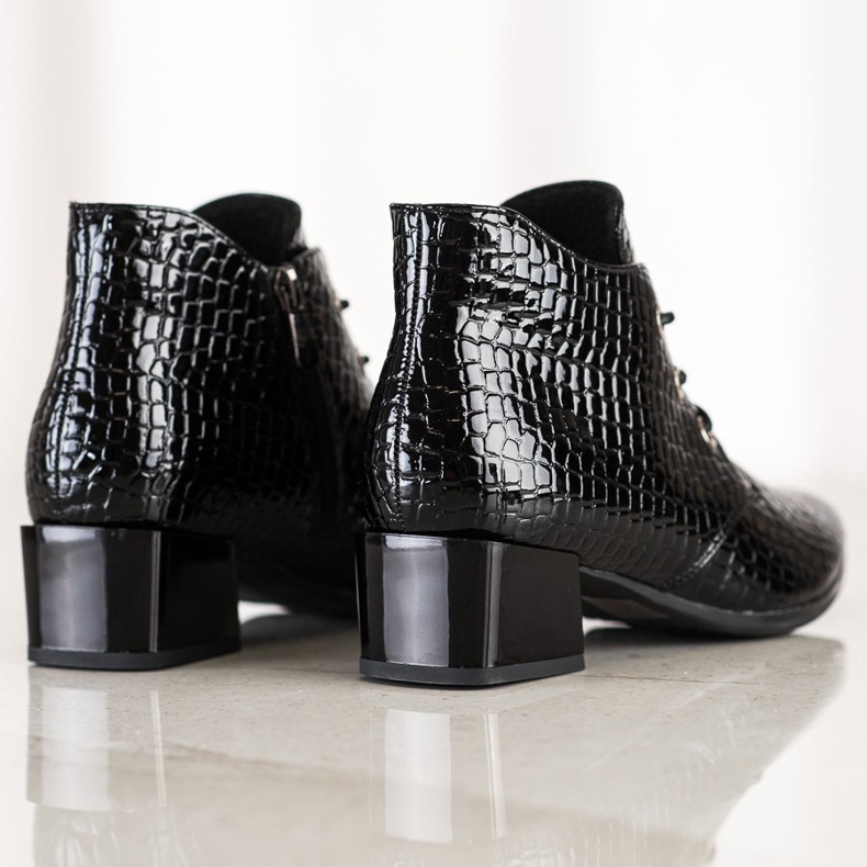 Cizme cu șiret VINCEZA negru 1