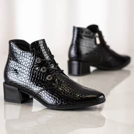 Cizme cu șiret VINCEZA negru 2