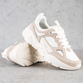 Adidași pentru femei Big Star GG274657 bej maro 1