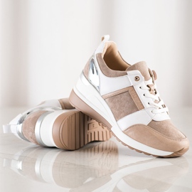 Adidași casual VINCEZA bej alb maro 1