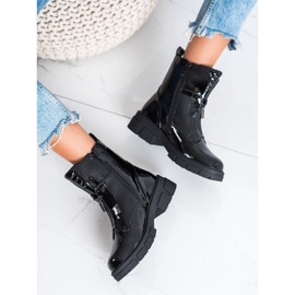 Genti cu fermoar S. Barski lacuite negru 2