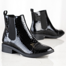 Goodin Ghete Jodhpur lăcuite cu imprimeu șarpe negru 1