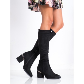 Filippo Cizme elegante din piele intoarsa negru 2