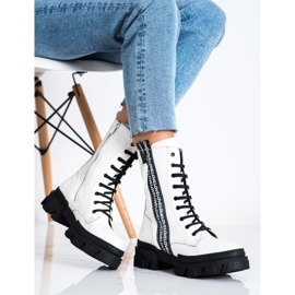 SHELOVET Cizme cu dragoste din piele ecologică alb 1