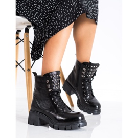 SHELOVET Muncitori la modă cu știfturi negru 2