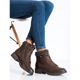 SHELOVET Cizme cu cordon cald maro 2