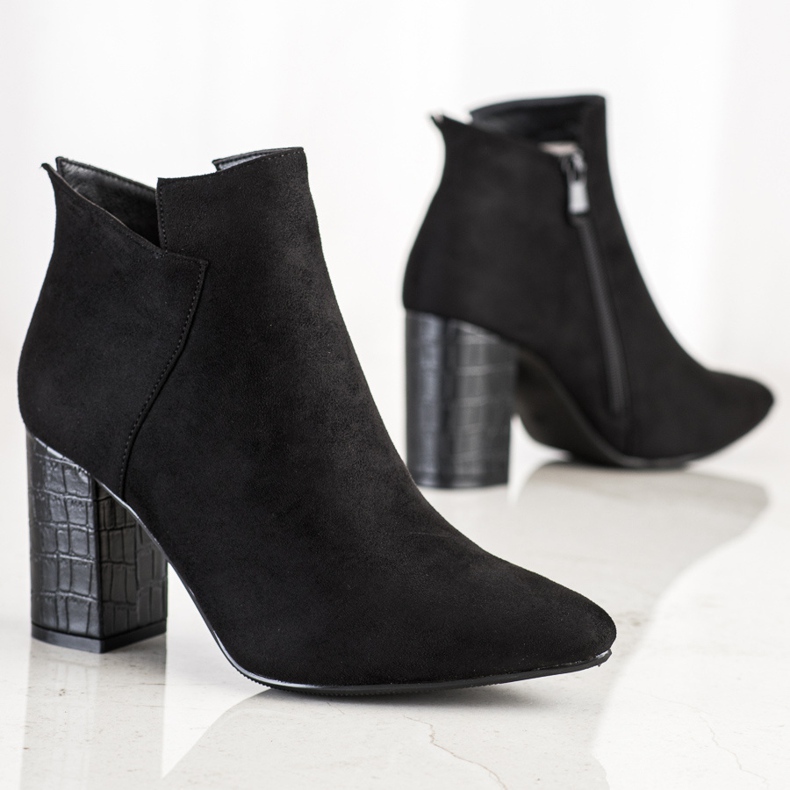 Vinceza Cizme cu toc de șarpe negru 1 Vinceza Cizme cu toc de șarpe negru 1