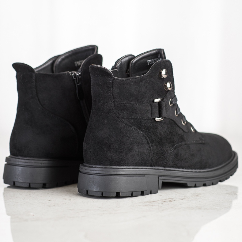 SHELOVET Ghete din piele de căprioară negru 2