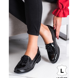 Filippo Pantofi din piele cu un ornament negru 2