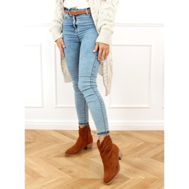 Cizme cu toc mic camel Z1165 Camel maro 2