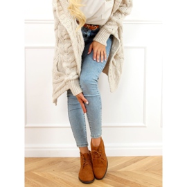 Încălțăminte cu șiret camel 8321 Camel maro 2