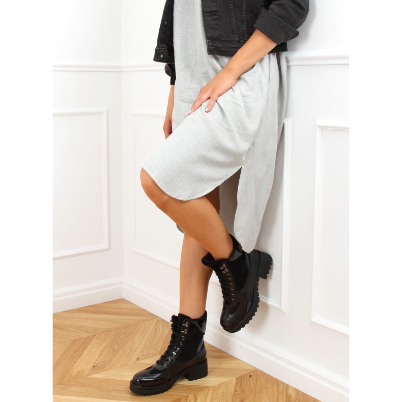 Ghete pe talpă groasă KL-757 Negru 2